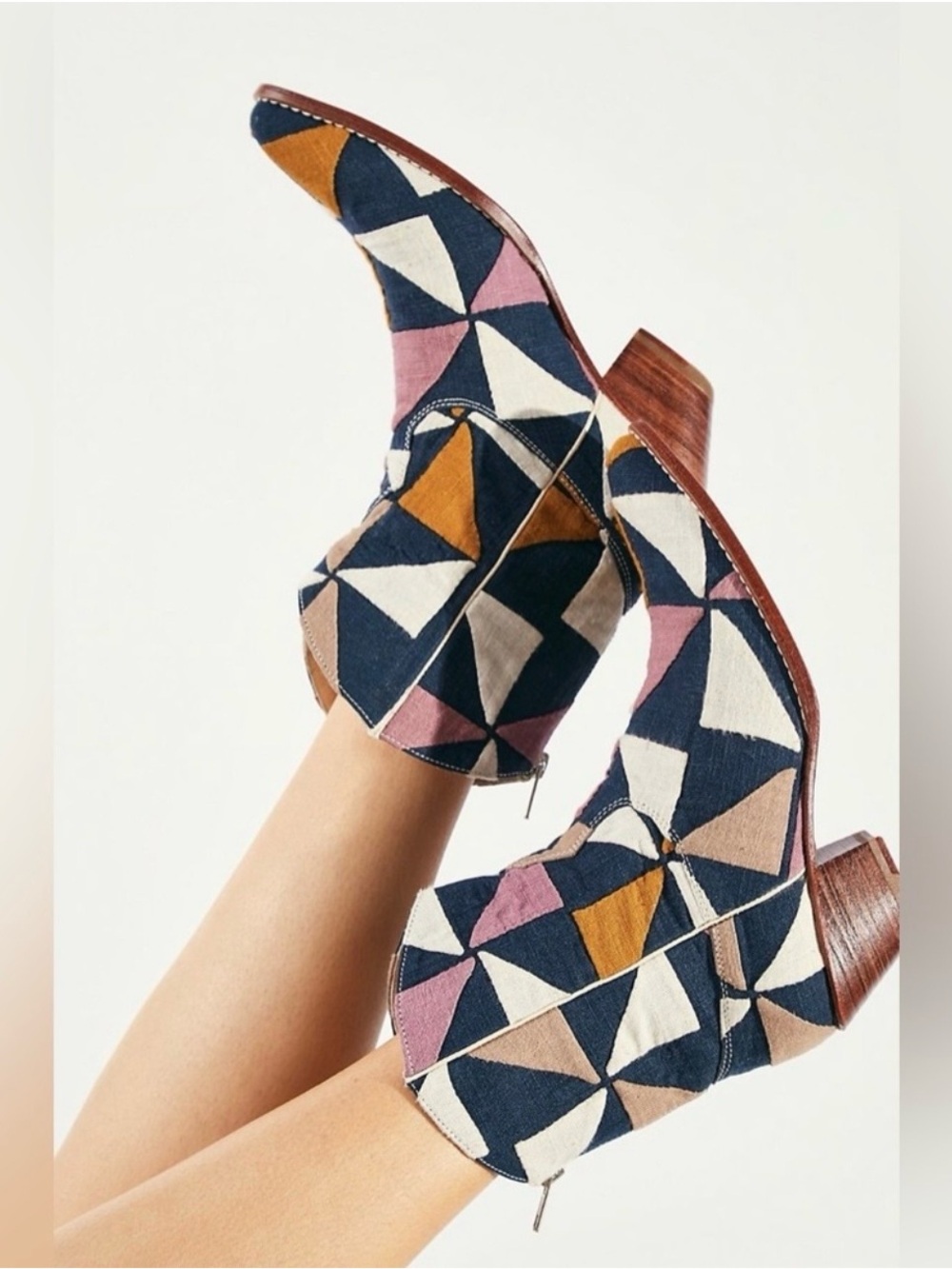 Momo x Free People Mosaic Western Ankle Boots